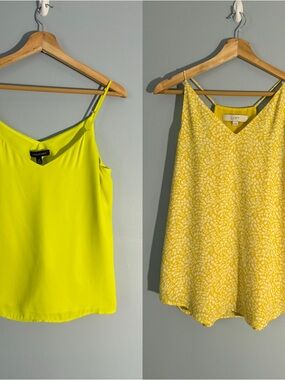 Banana Republic LOFT Bundle Bright Yellow Spaghetti Strap Dress Tanks